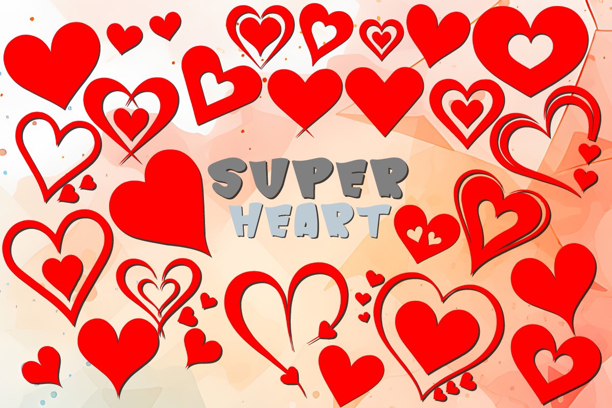 Super Heart Font preview