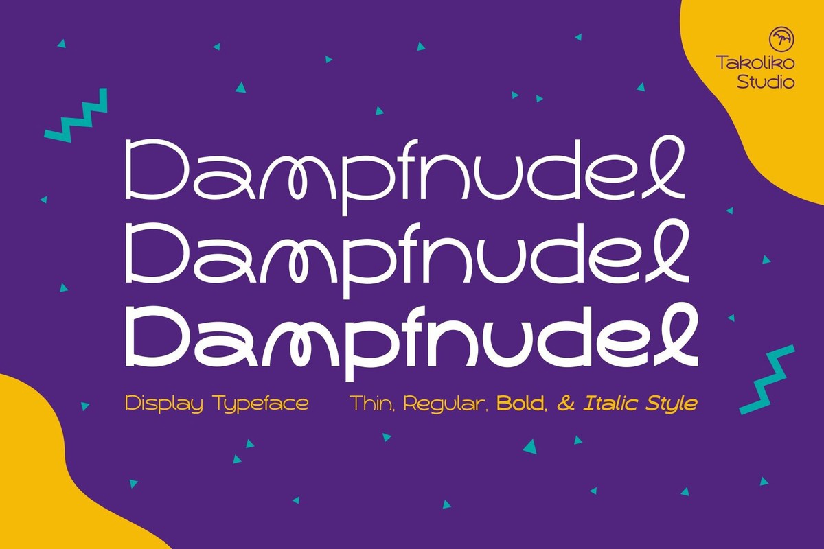 Dampfnudel Thin Italic Font preview