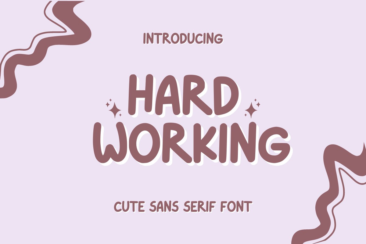 Hard Working Regular Font preview