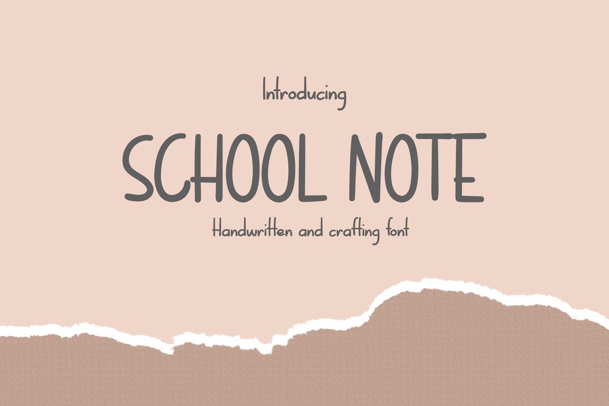 School Note Font preview