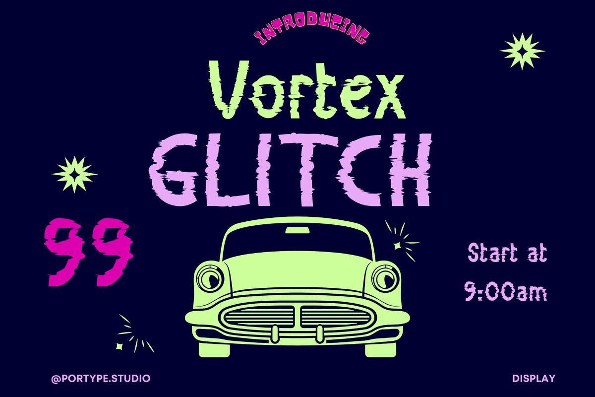 Vortex Glitch Font preview