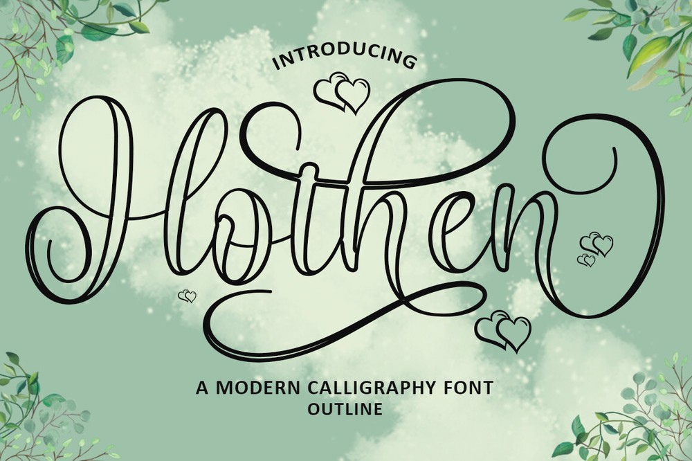 Hothen Outline Regular Font preview