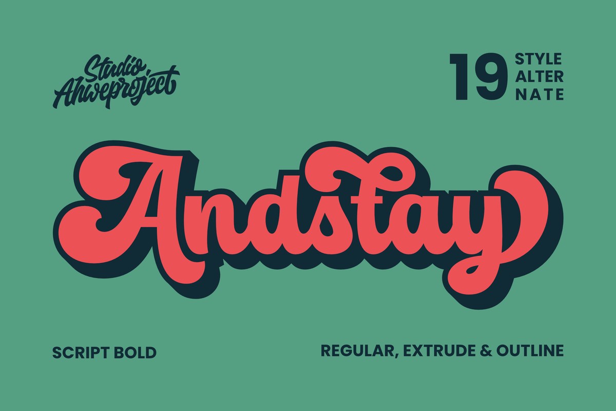 Andstay Extrude Font preview