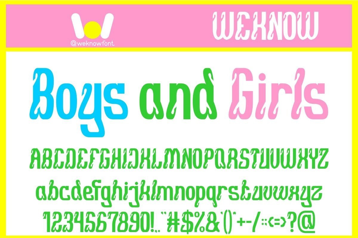 Boys and Girls Hollow Inverse Font preview