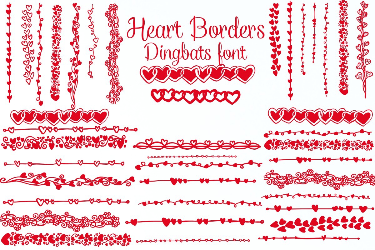 Heart Borders Regular Font preview