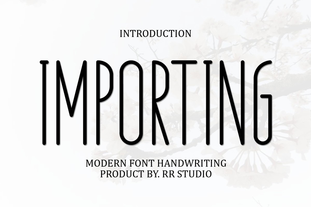 Importing Regular Font preview