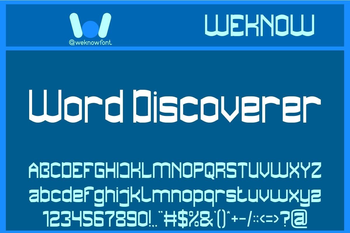 Word Discoverer Font preview