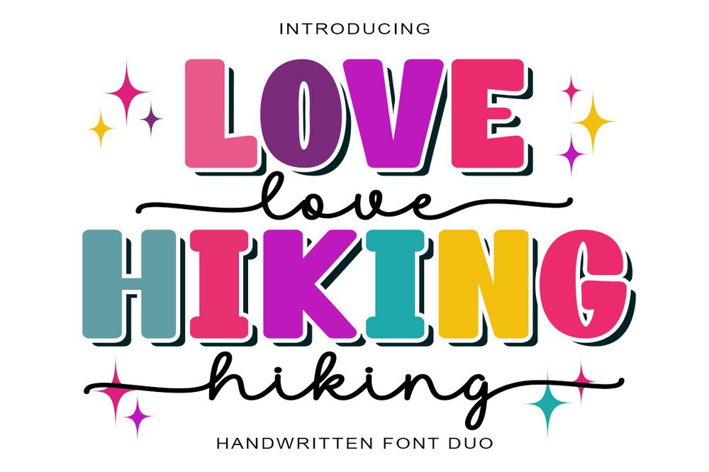 Love Hiking Duo Hiking Font preview