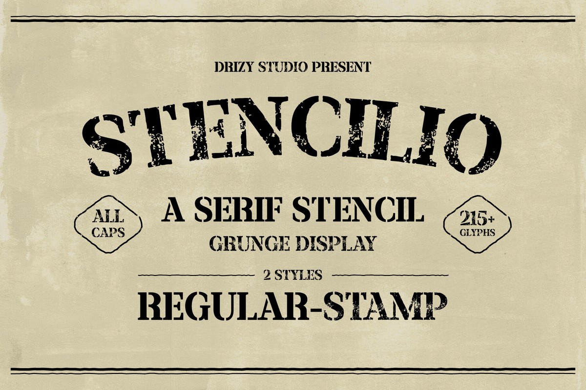 Stencilio Regular Font preview