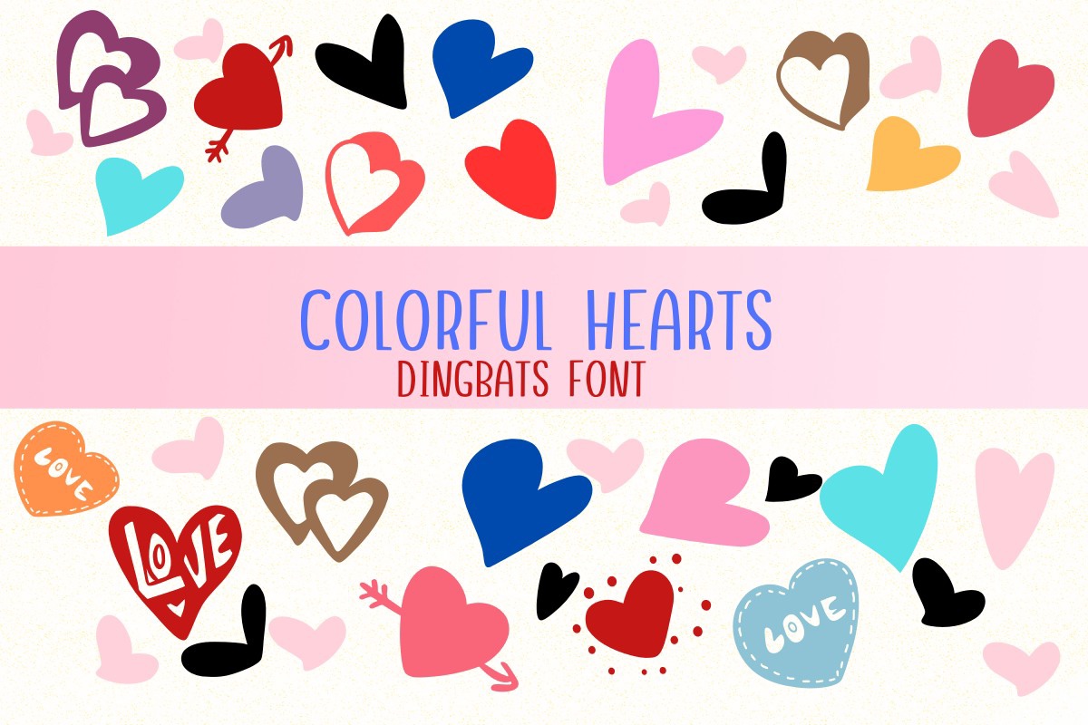 Colorful Hearts Font preview