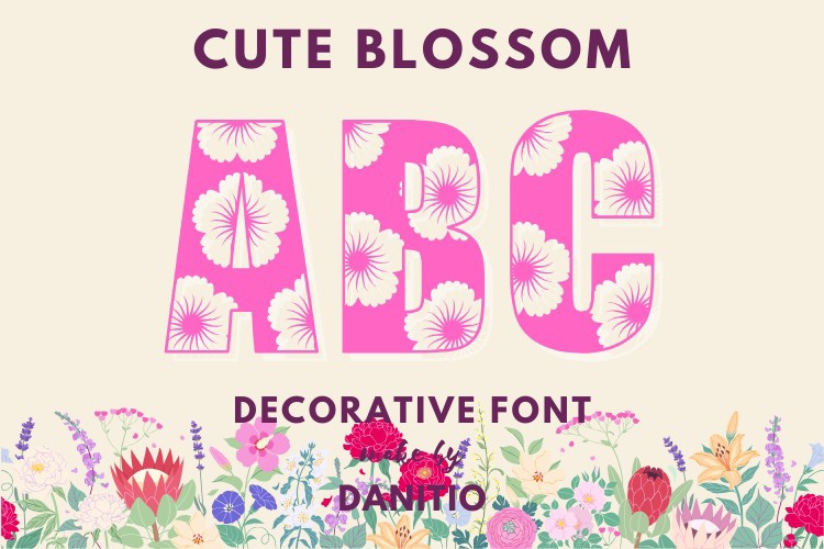 Cute Blossom Font preview