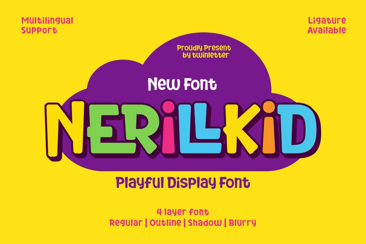 Nerillkid Blurry Font preview