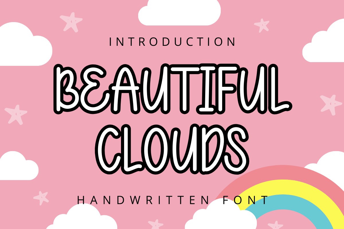 Beautiful Clouds Font preview