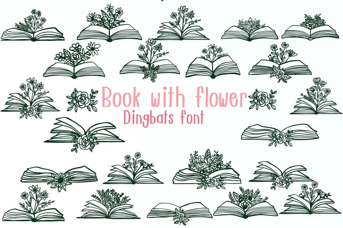 Book with Flower Font preview