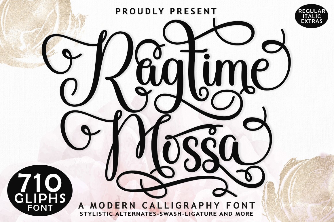 Ragtime Mossa Script Extras Font preview