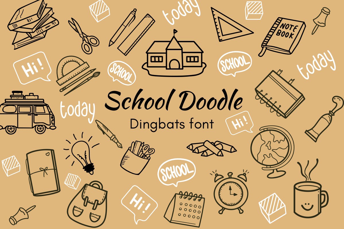 School Doodle Font preview