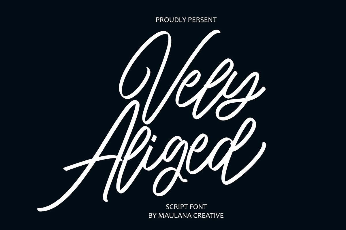 Vely Aliged Font preview