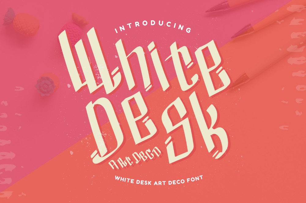 White Desk Art Deco Regular Font preview