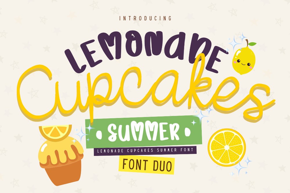 Lemonade Cupcakes Summer Font preview