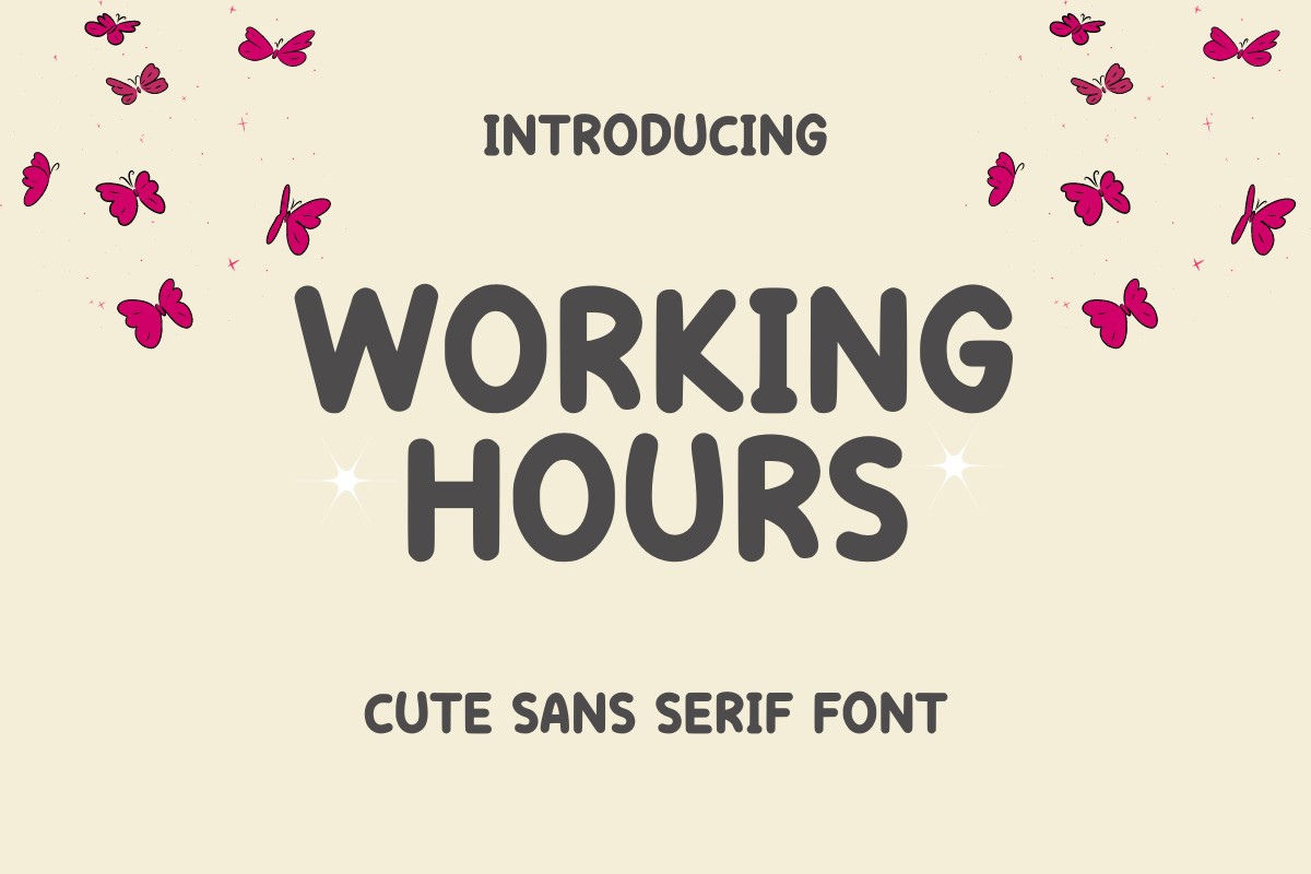 WorkingHours Regular Font preview