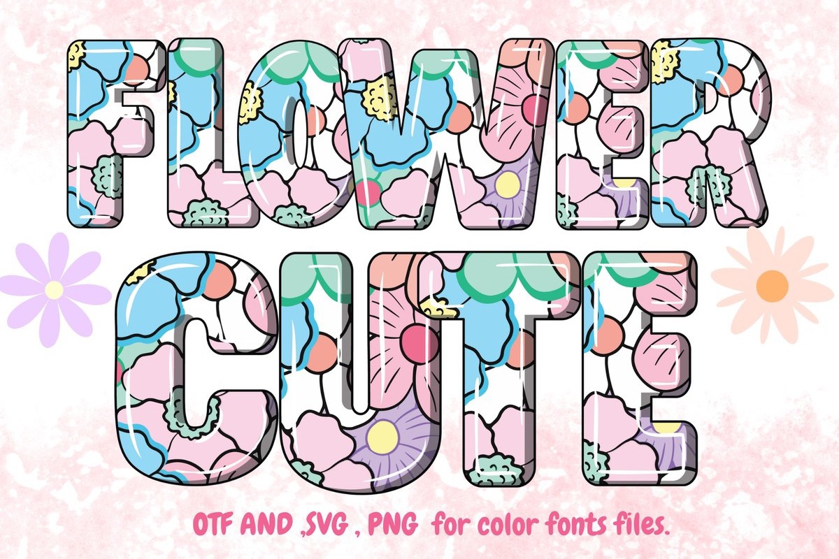 Flower Cute Font preview