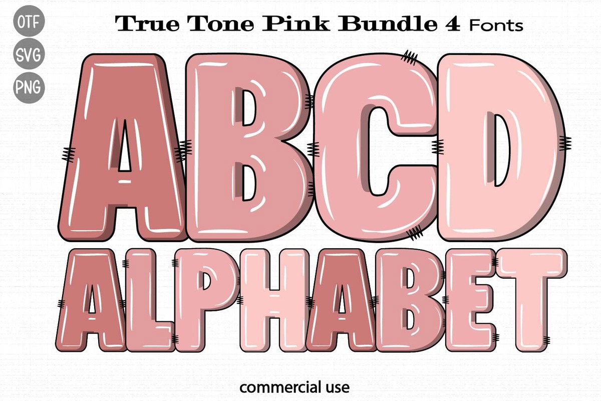 True Tone Pink Font preview