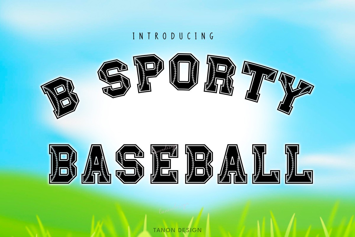 B Sporty Baseball Regular Font preview