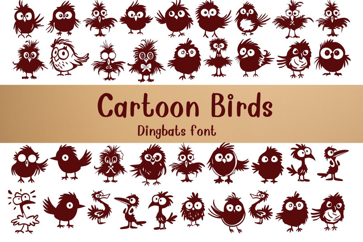 Cartoon Birds Font preview