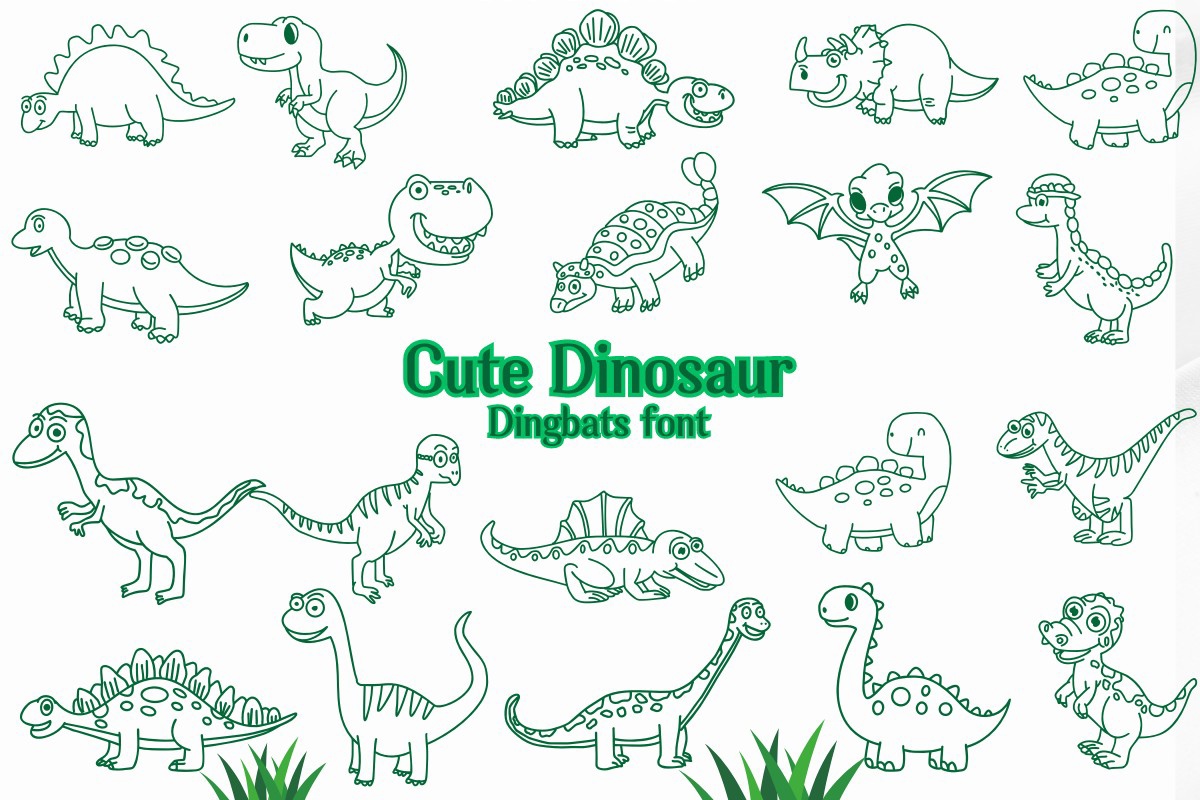 Cute Dinosaur Font preview