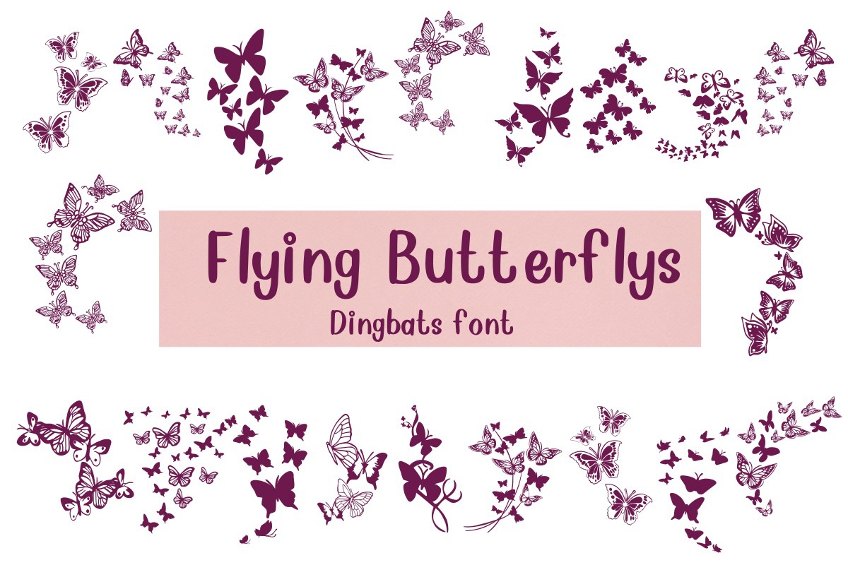 Flying Butterflies Regular Font preview