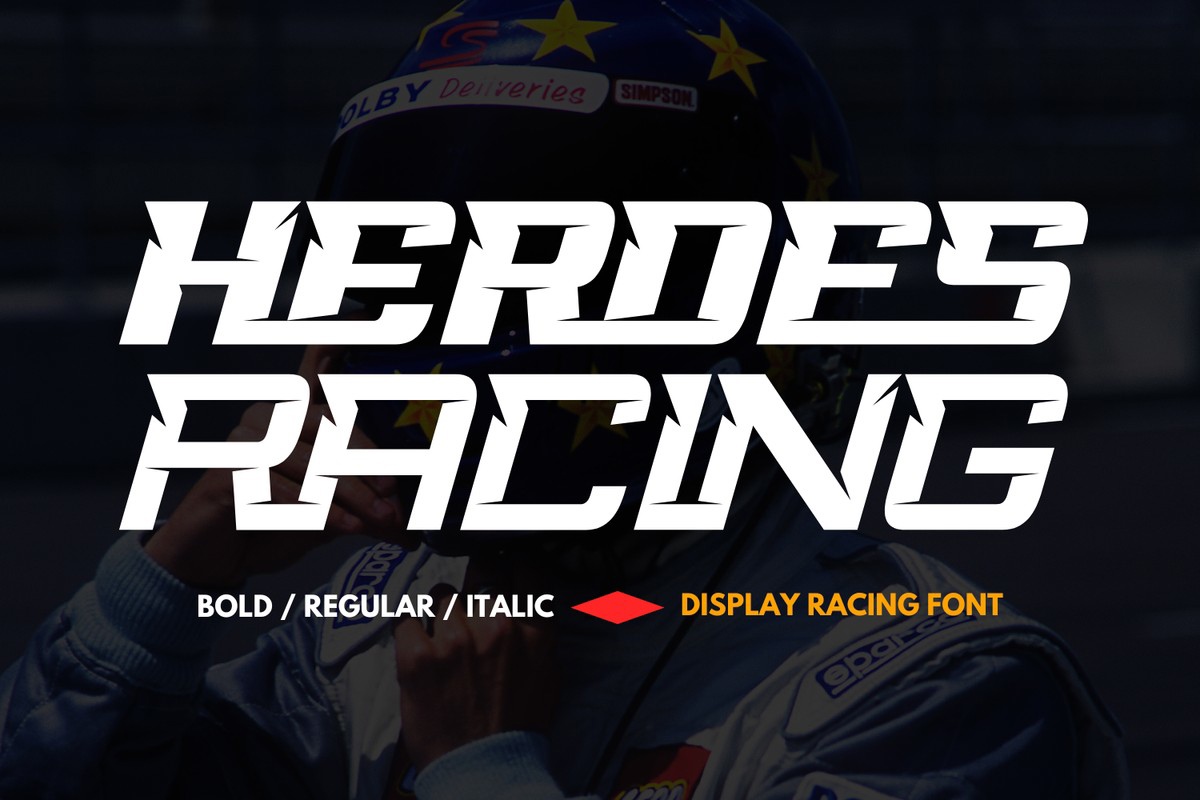 Heroes Racing Bold Italic Font preview