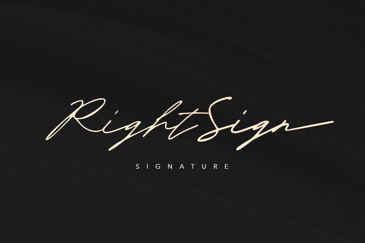 Right Sign Font preview