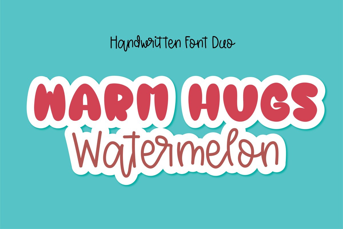 WarmHugs Watermelon Font preview