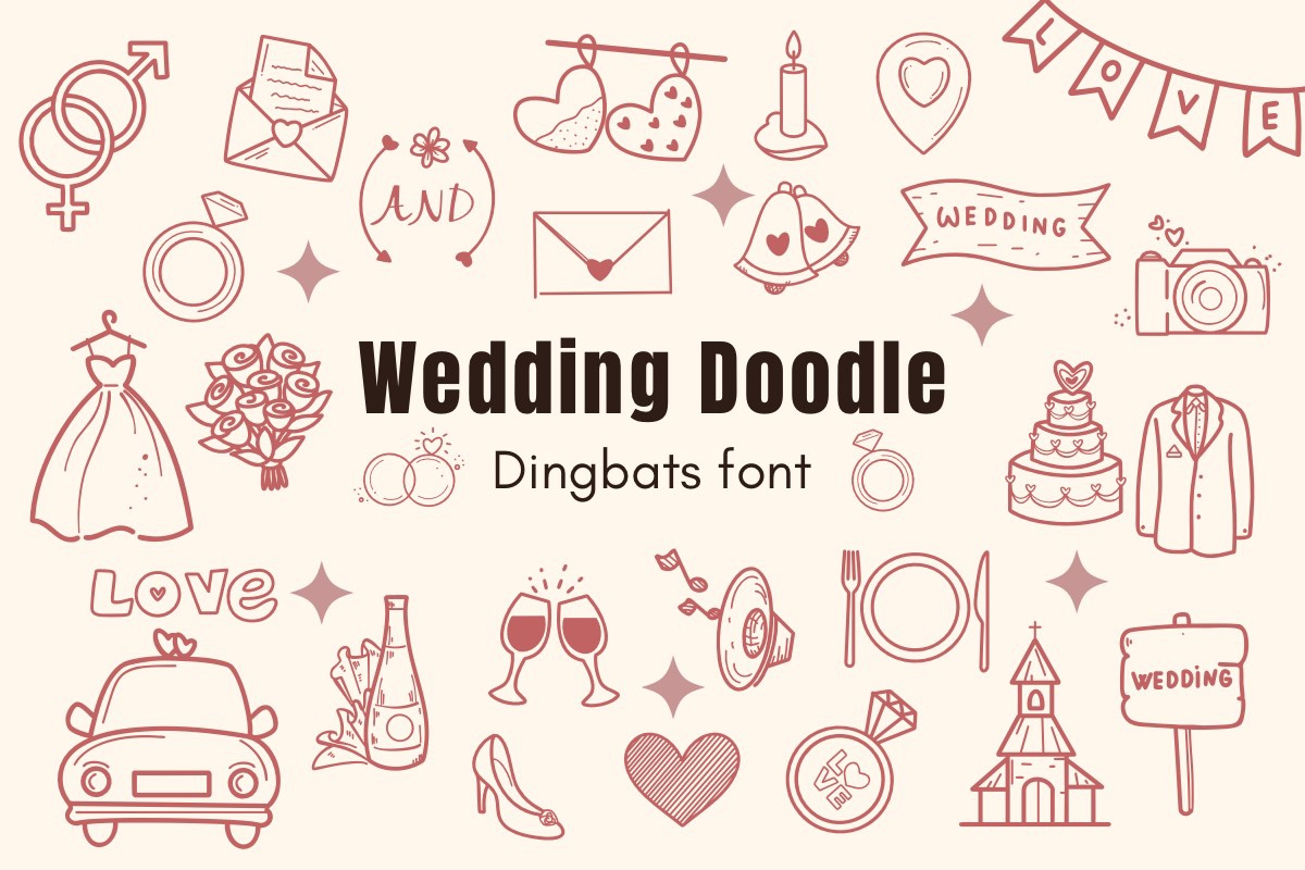 Wedding Doodle Font preview