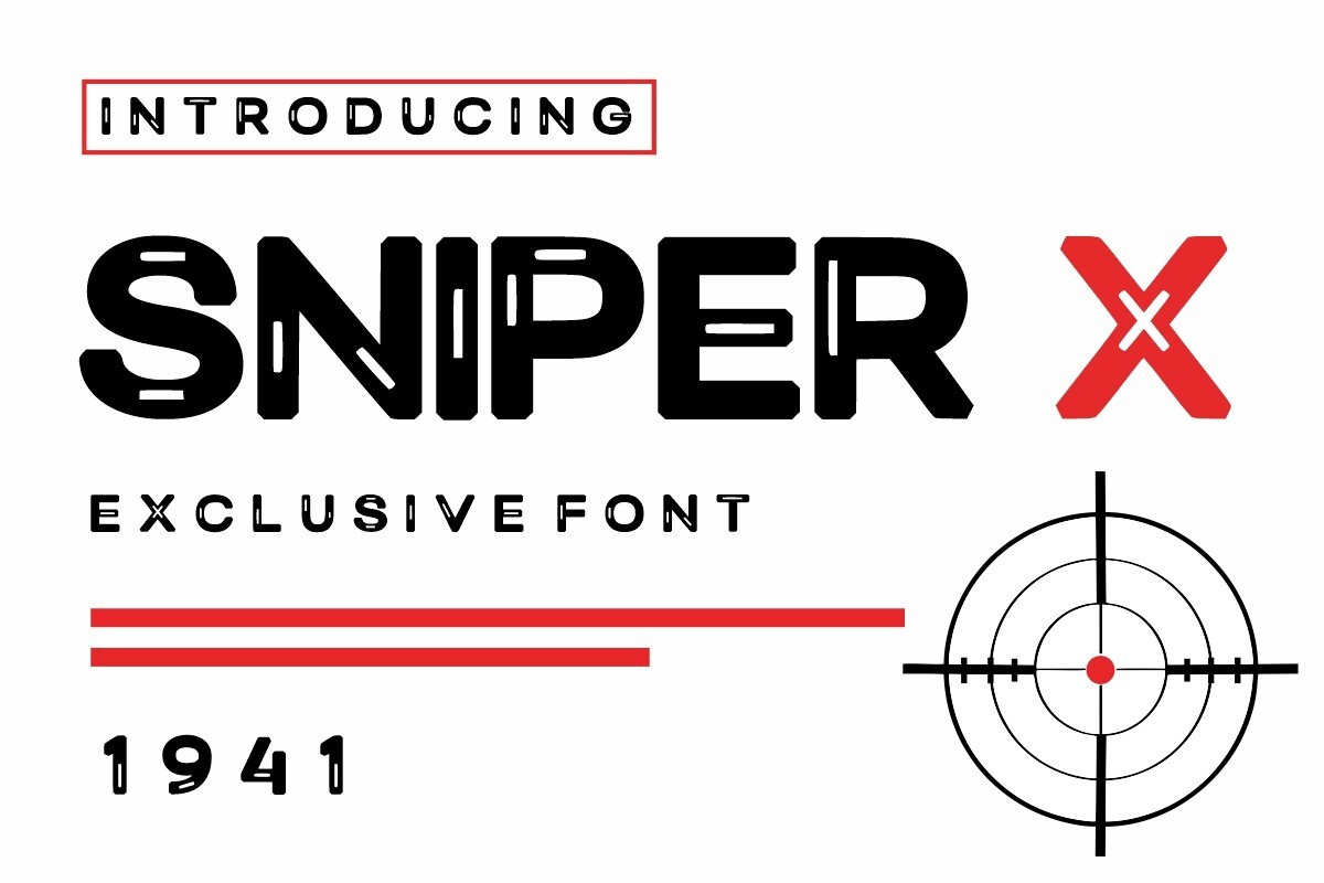 Sniper X Font preview