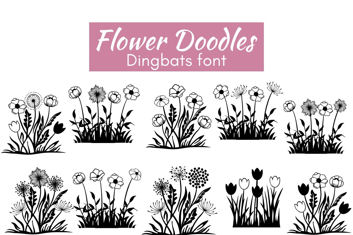 Flower Doodles Regular Font preview