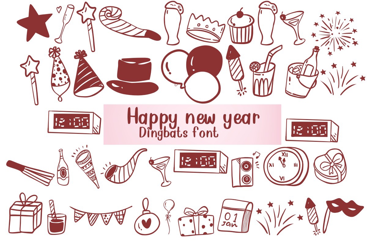 Happy New Year Font preview