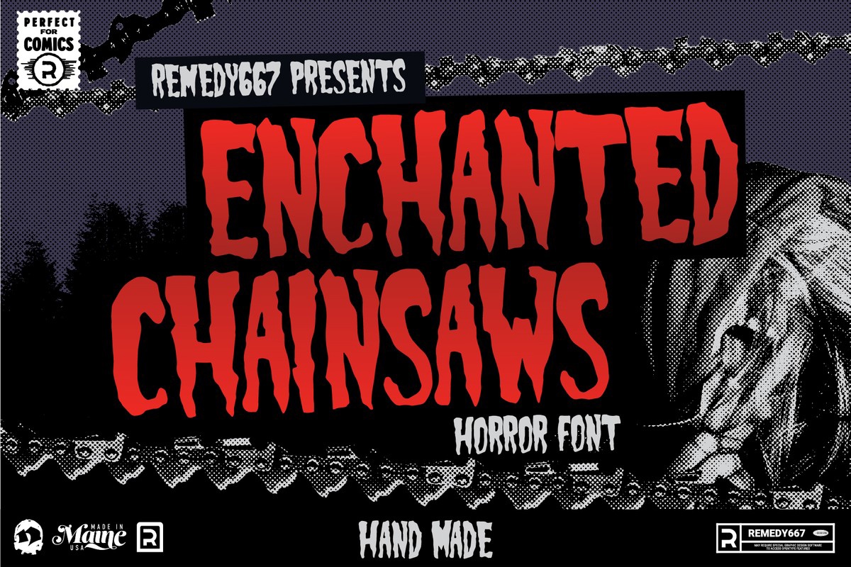 Enchanted Chainsaws Font preview