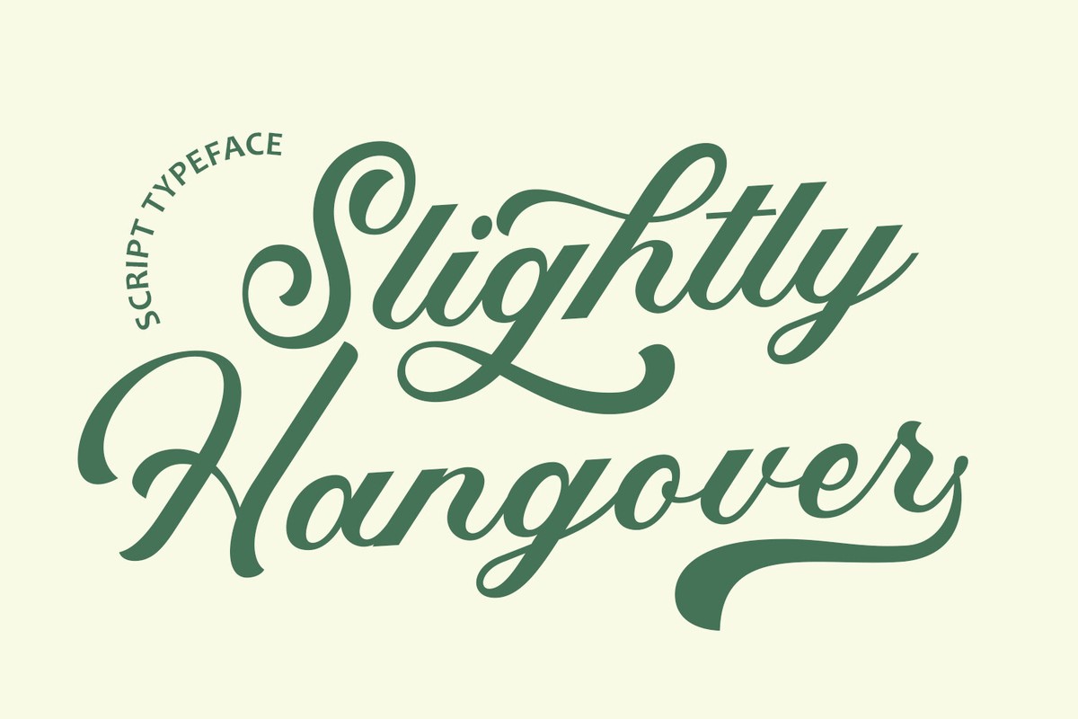 Slightly Hangover Font preview