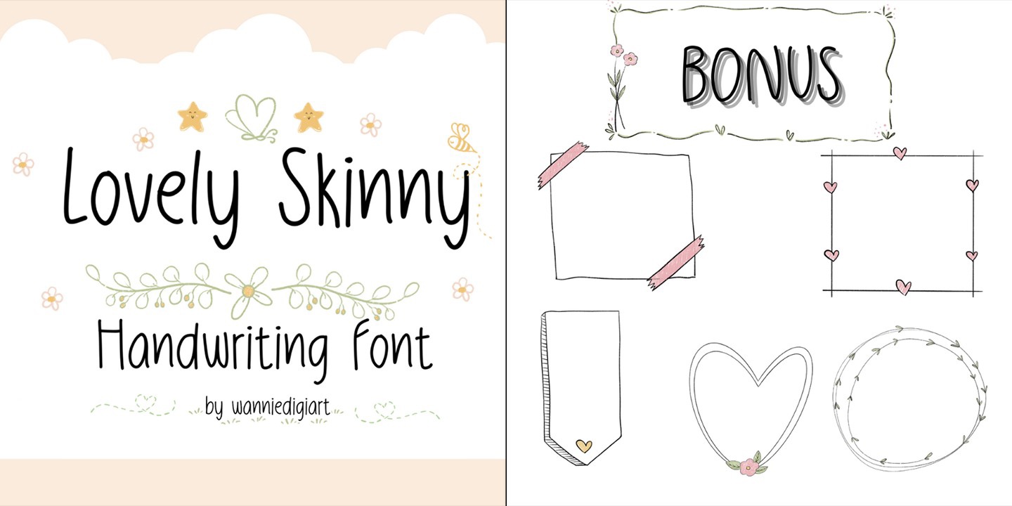 Lovely Skinny Font preview