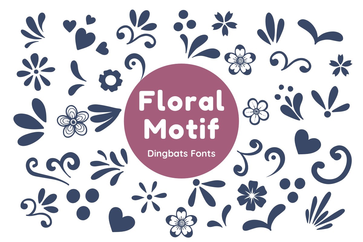 Floral Motif Font preview