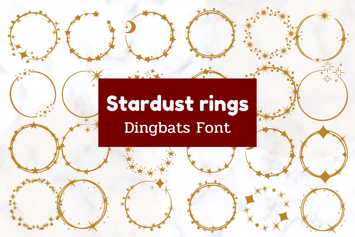 Stardust Rings Font preview