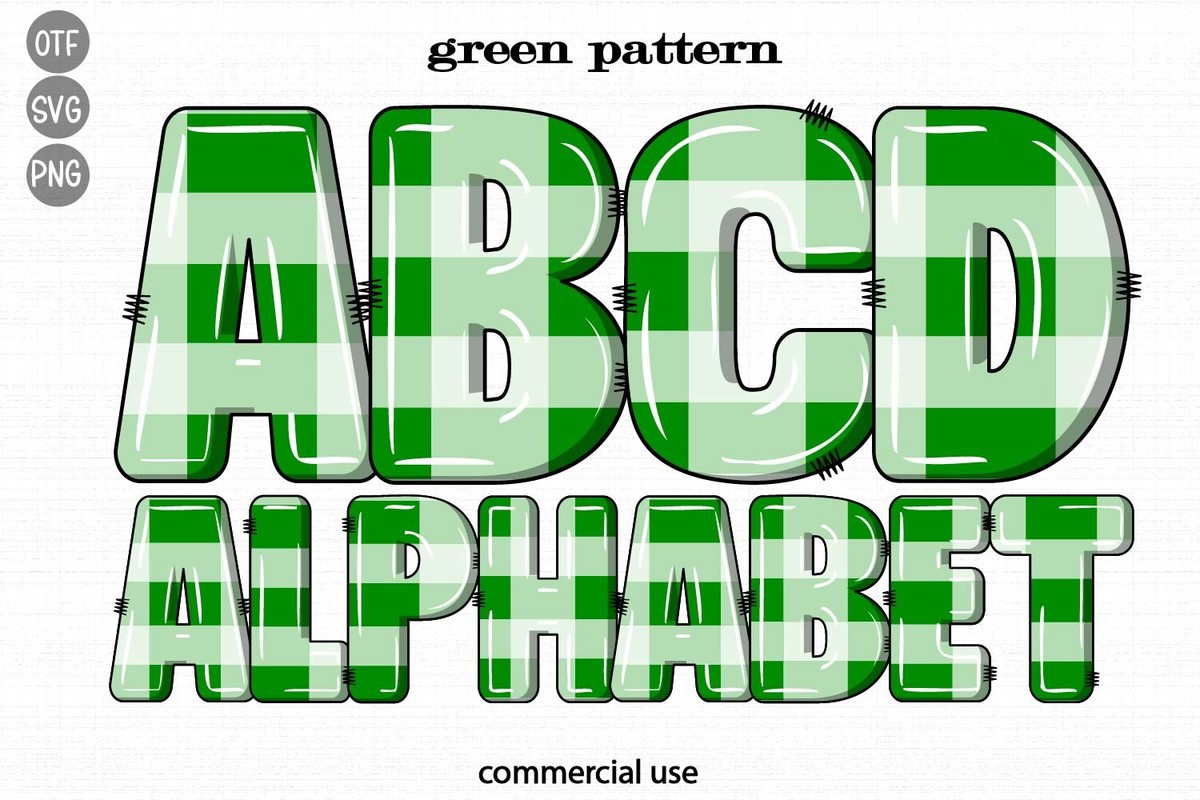 Green Pattern Font preview