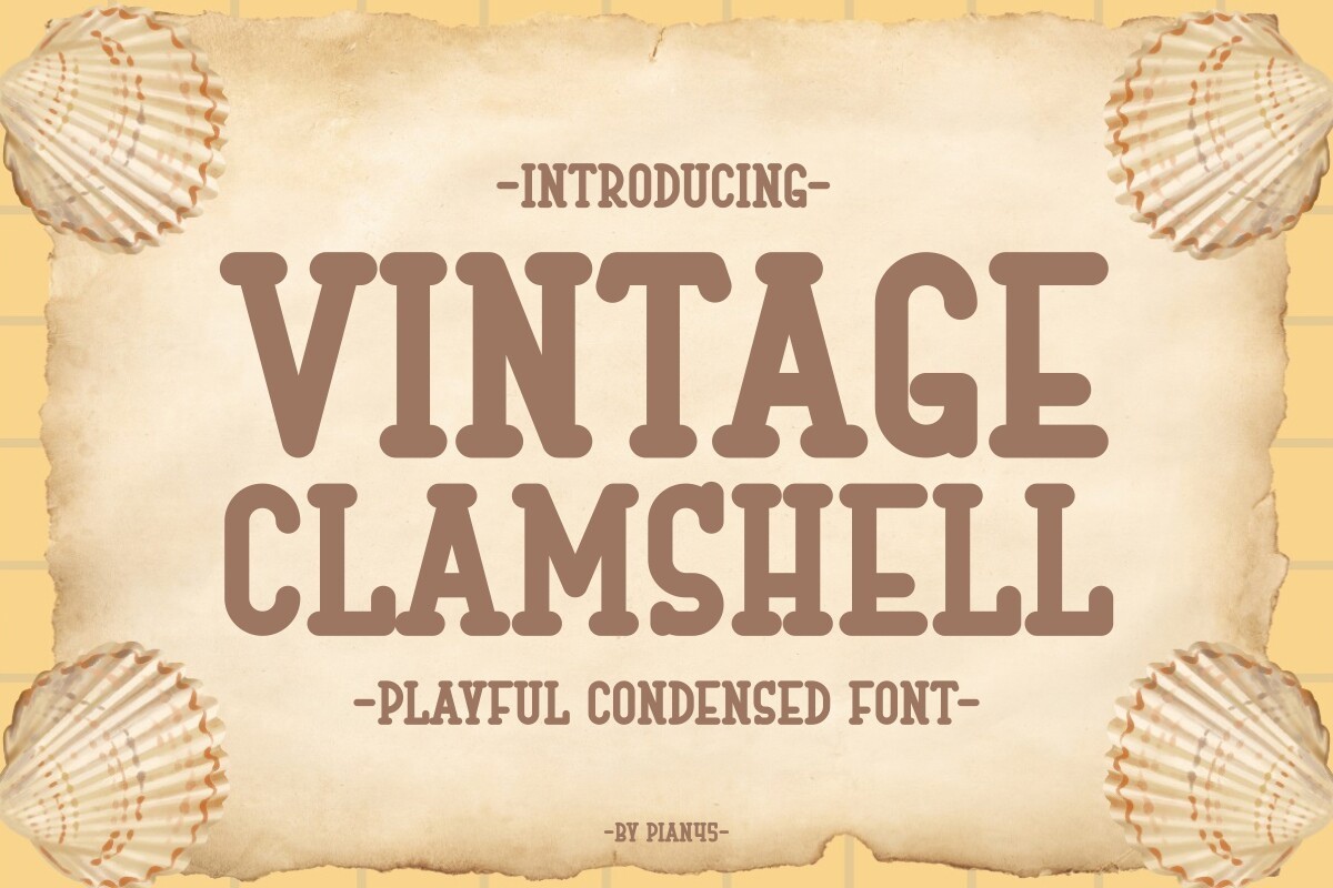 Vintage Clamshell Font preview