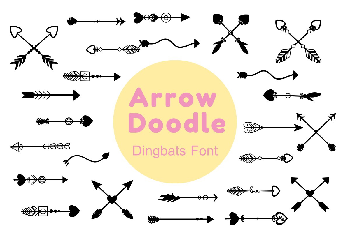 Arrow Doodle Font preview