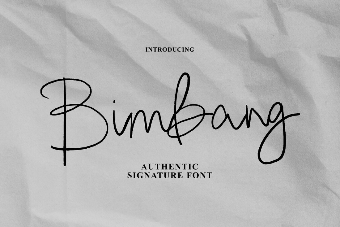 Bimbang Signature Font preview