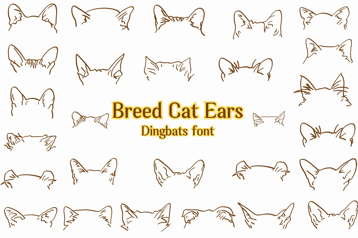 Breed Cat Ears Font preview