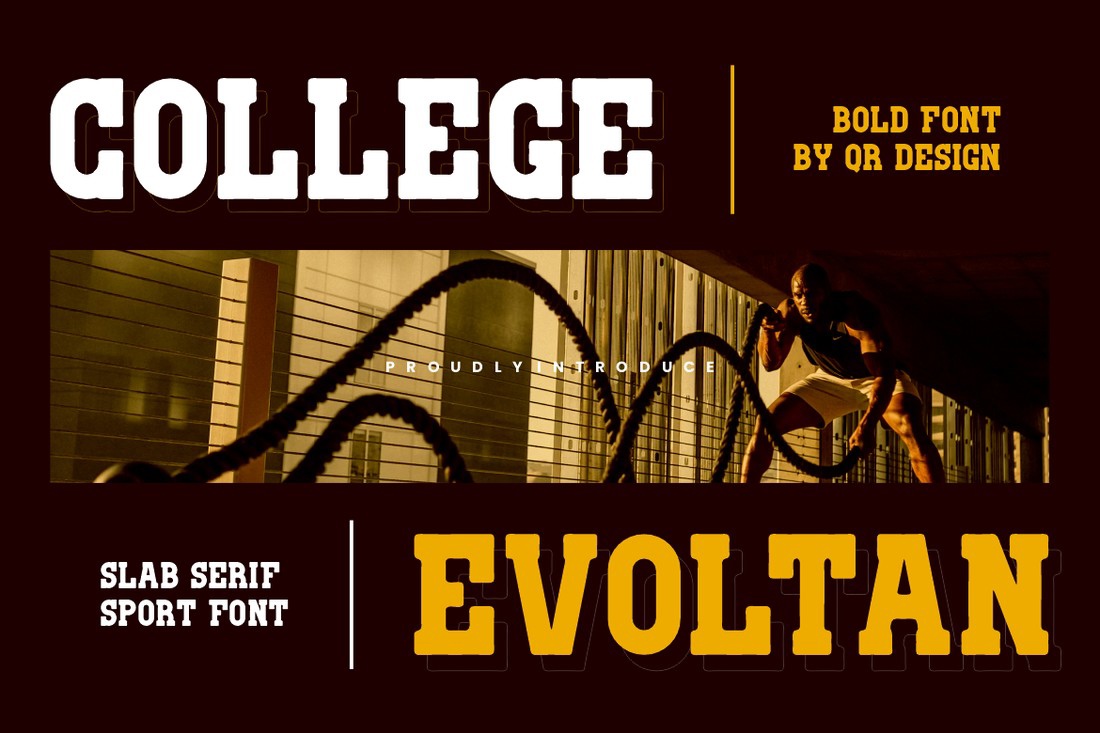 College Evoltan Font preview