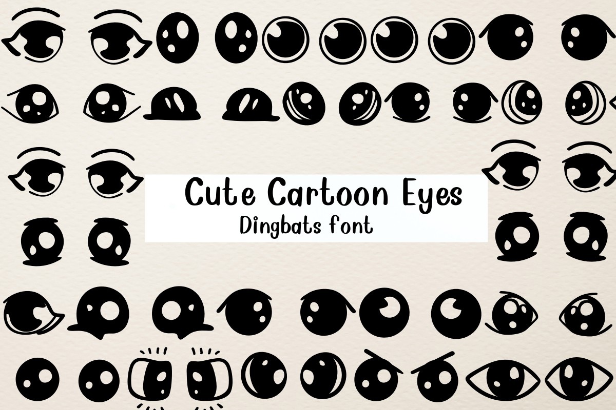 Cute Cartoon Eyes Font preview