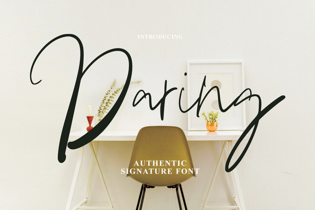 Daring Signature Font preview